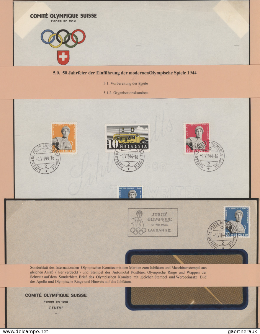 Thematics: Olympic Games: 1944, 50th Anniversary Of Modern Olympic Games, Lausan - Otros & Sin Clasificación