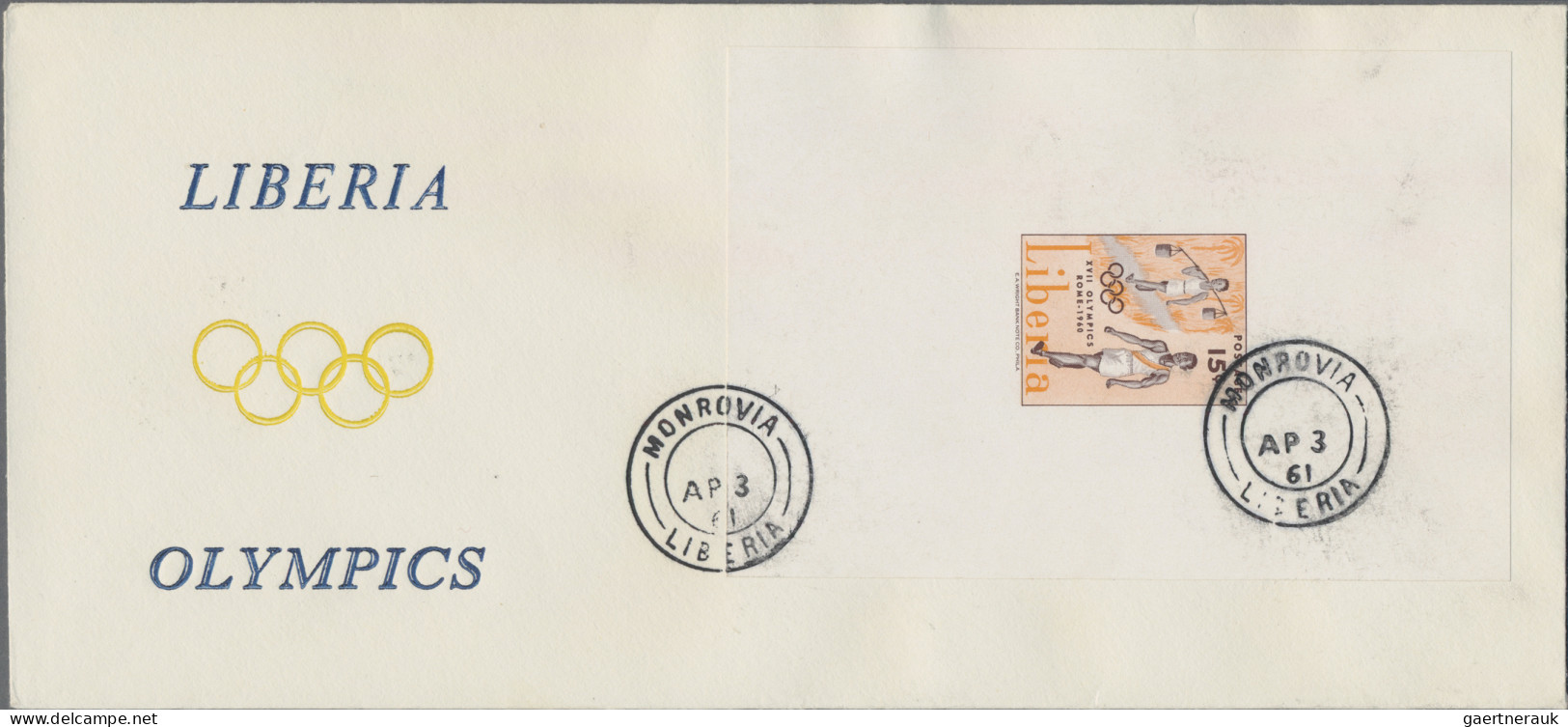 Thematics: Olympic Games: 1960, Olympic Games Rome, Liberia issue, complete set