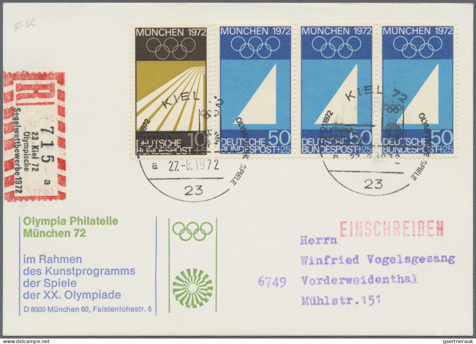 Thematics: Olympic Games: 1972, Olympische Spiele München, Partie Von 119 Briefe - Autres & Non Classés