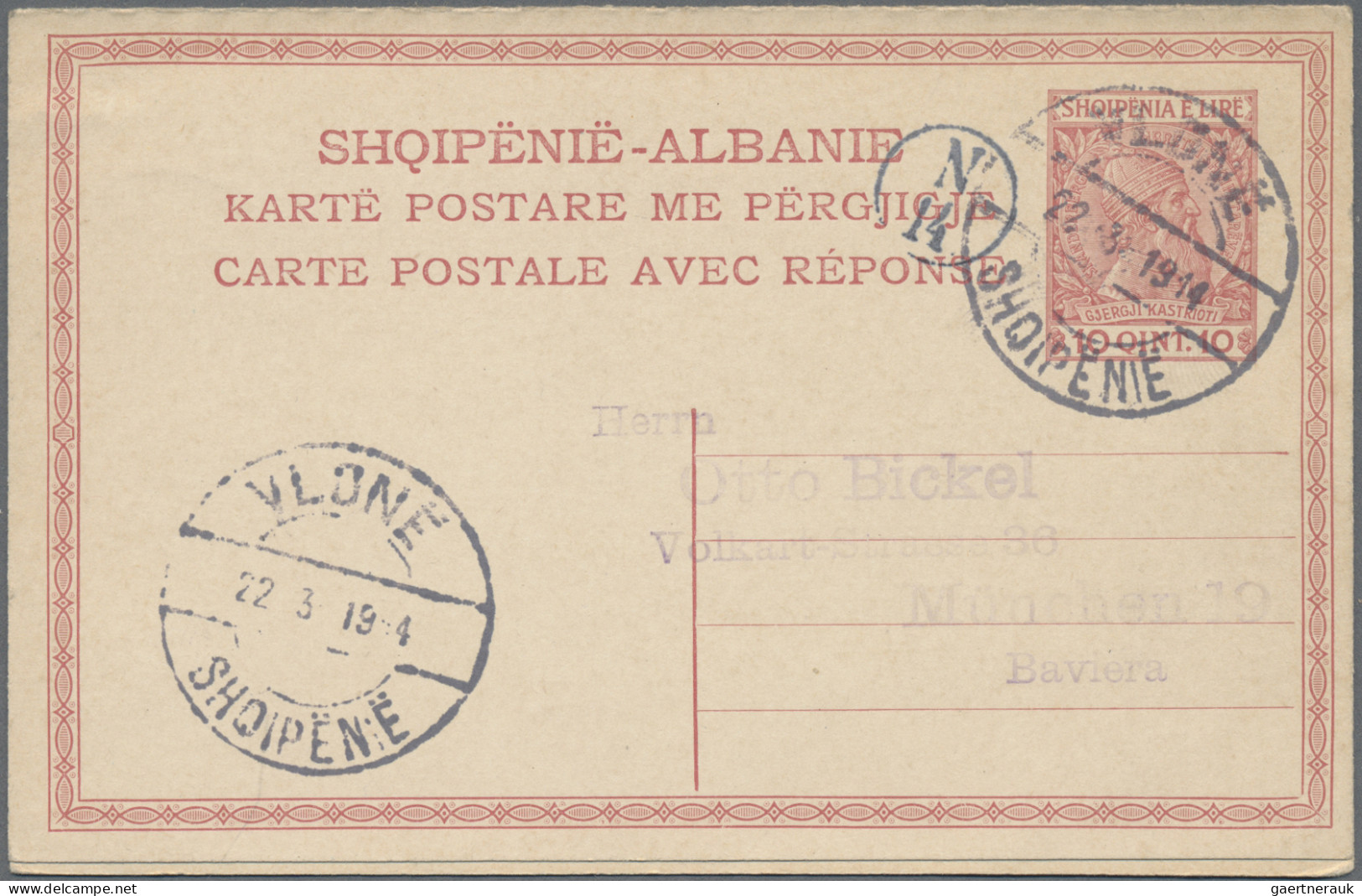 Albania - Postal Stationery: 1913/1914, Postal Cards "Skanderbeg", Lot Of Eight - Albanie