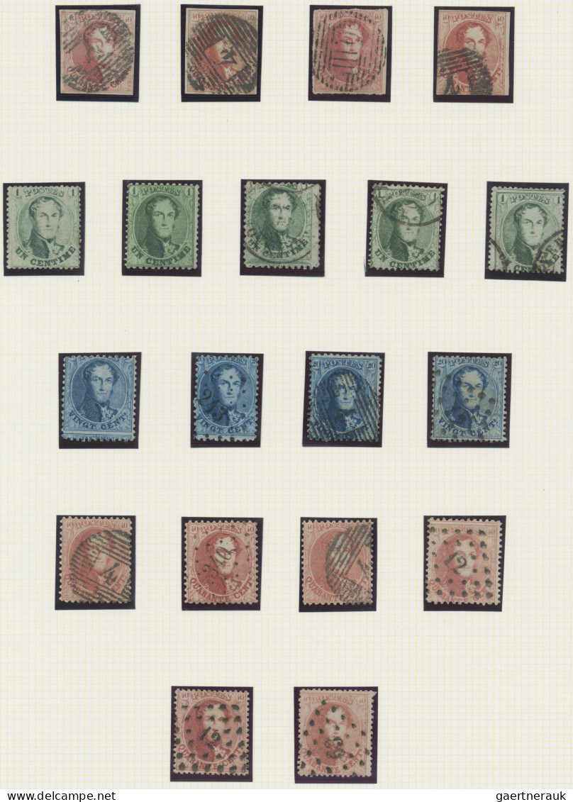 Belgium: 1849/1865, Epaulettes/Medaillions, A Decent Collection Of 45 Stamps Imp - Sammlungen