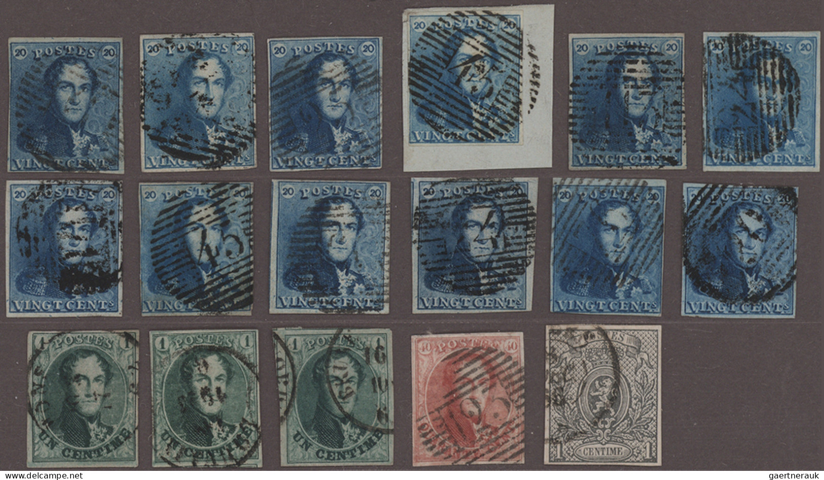 Belgium: 1849/1866, Fine Used Lot Of 17 Imperf. Stamps With Good Margins Well Ab - Collections