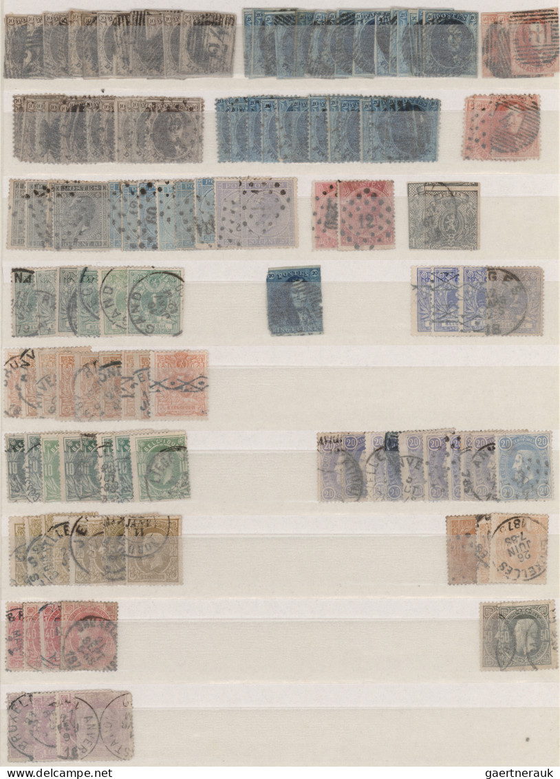 Belgium: 1855/2000 (ca.), Comprehensive Used And Mint Balance In A Thick 64-page - Verzamelingen