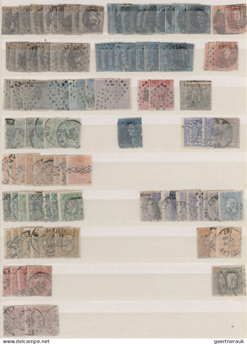 Belgium: 1855/2000 (ca.), Comprehensive Used And Mint Balance In A Thick 64-page - Sammlungen