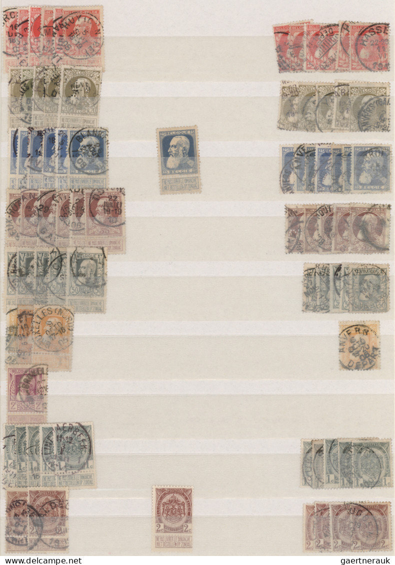 Belgium: 1855/2000 (ca.), Comprehensive Used And Mint Balance In A Thick 64-page - Collections