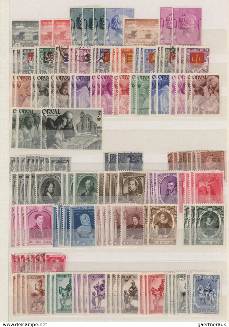 Belgium: 1855/2000 (ca.), Comprehensive Used And Mint Balance In A Thick 64-page - Colecciones