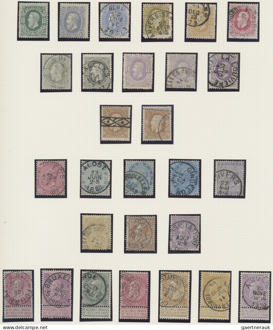 Belgium: 1865/1918, Comprehensive Used And Mint Collection Of Semi-classic Issue - Collections
