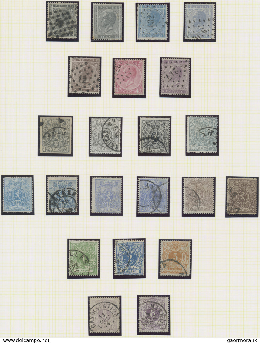 Belgium: 1865/1918, Comprehensive Used And Mint Collection Of Semi-classic Issue - Sammlungen