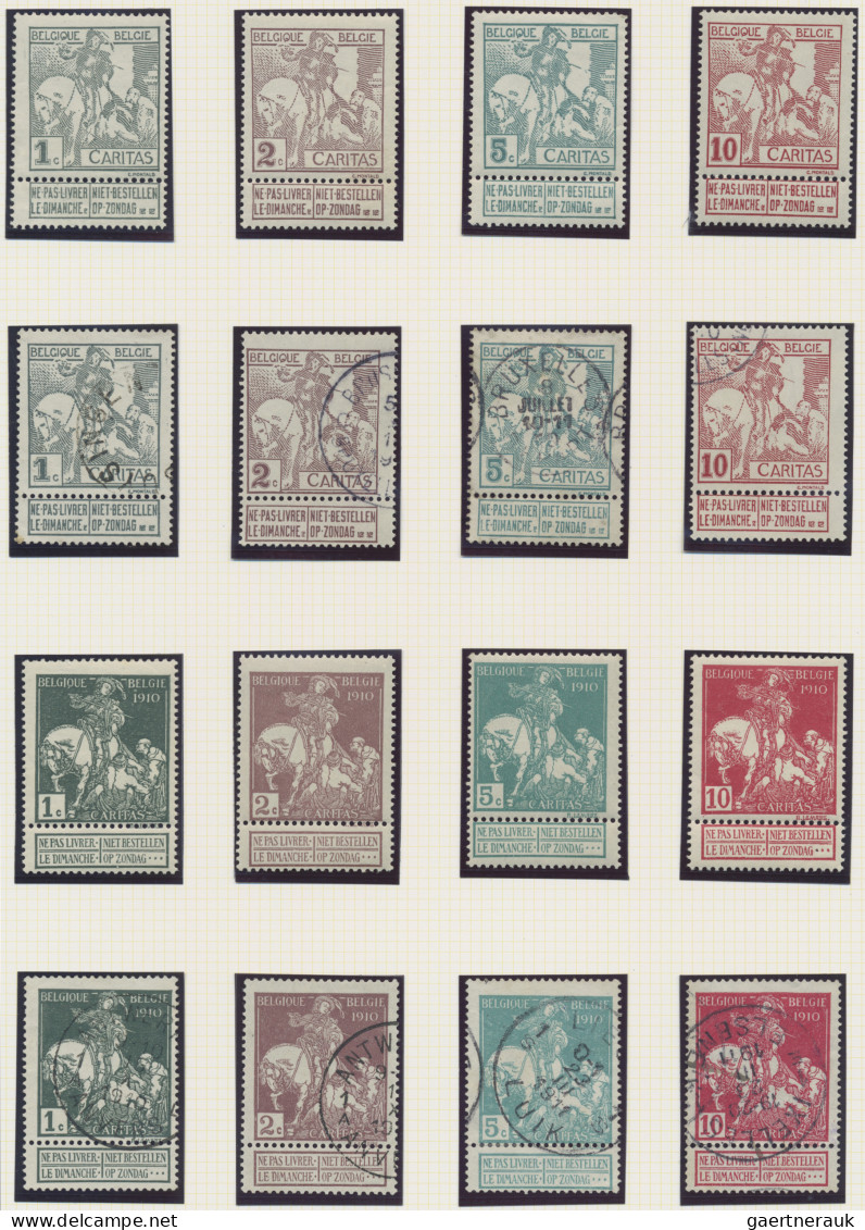 Belgium: 1865/1918, Comprehensive Used And Mint Collection Of Semi-classic Issue - Sammlungen