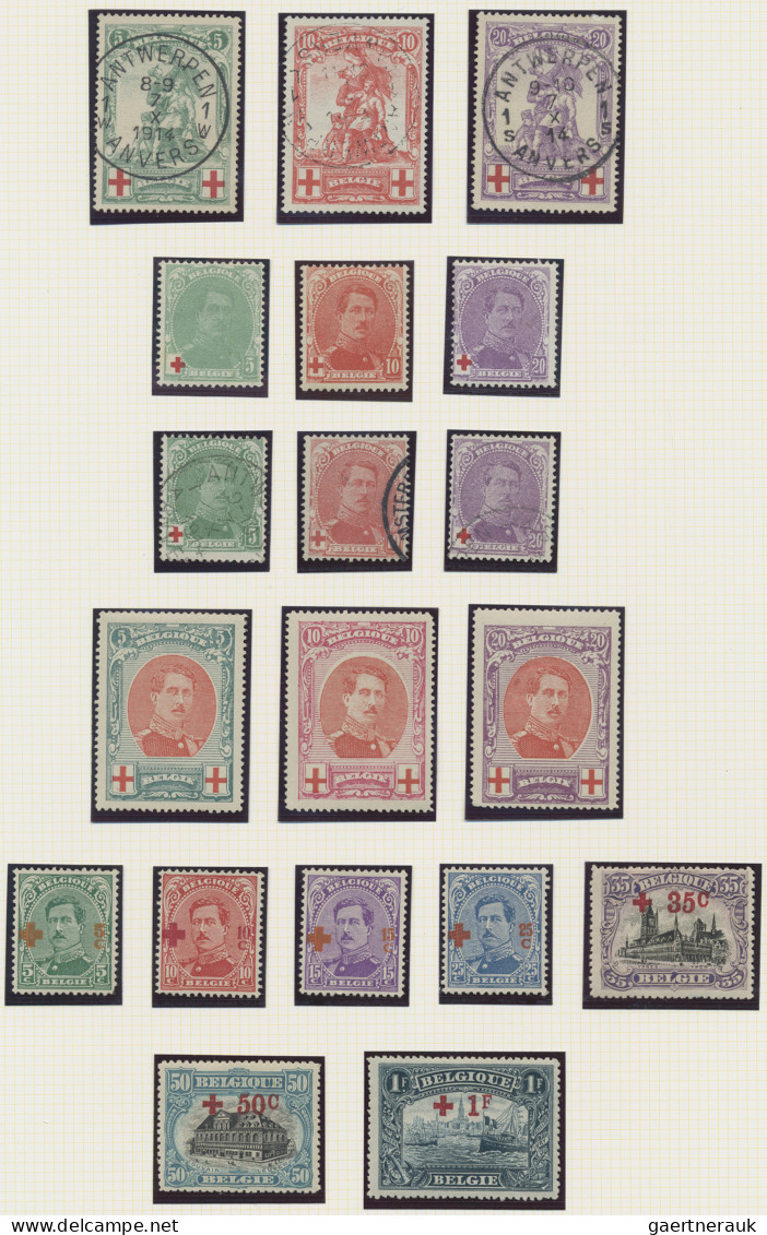 Belgium: 1865/1918, Comprehensive Used And Mint Collection Of Semi-classic Issue - Colecciones