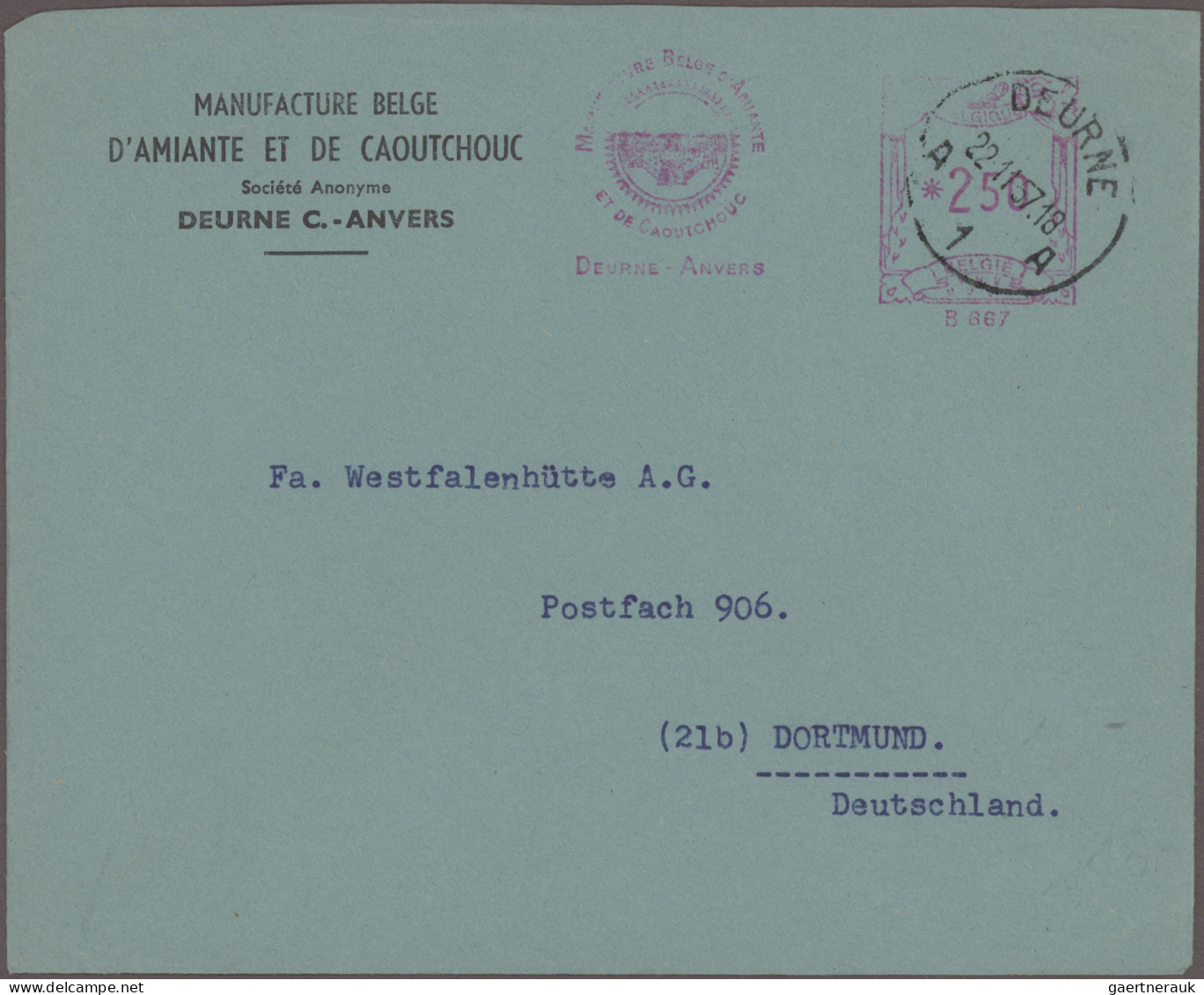 Belgium: 1928/1977, METER MARKS, Assortment Of Apprx. 135 Commercial Covers, Sho - Verzamelingen