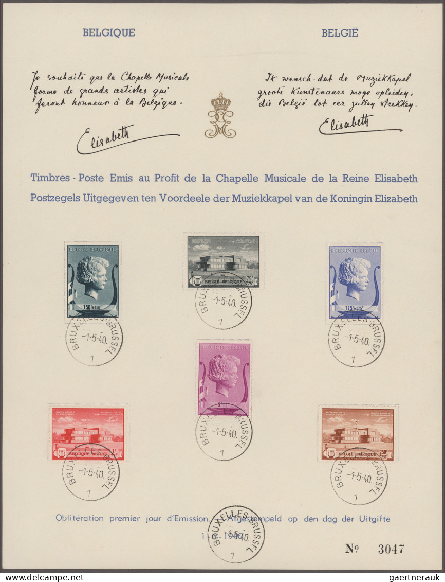 Belgium: 1938/1941, Lot Of Nine Different Commemorative Sheets Bearing Michel No - Sammlungen