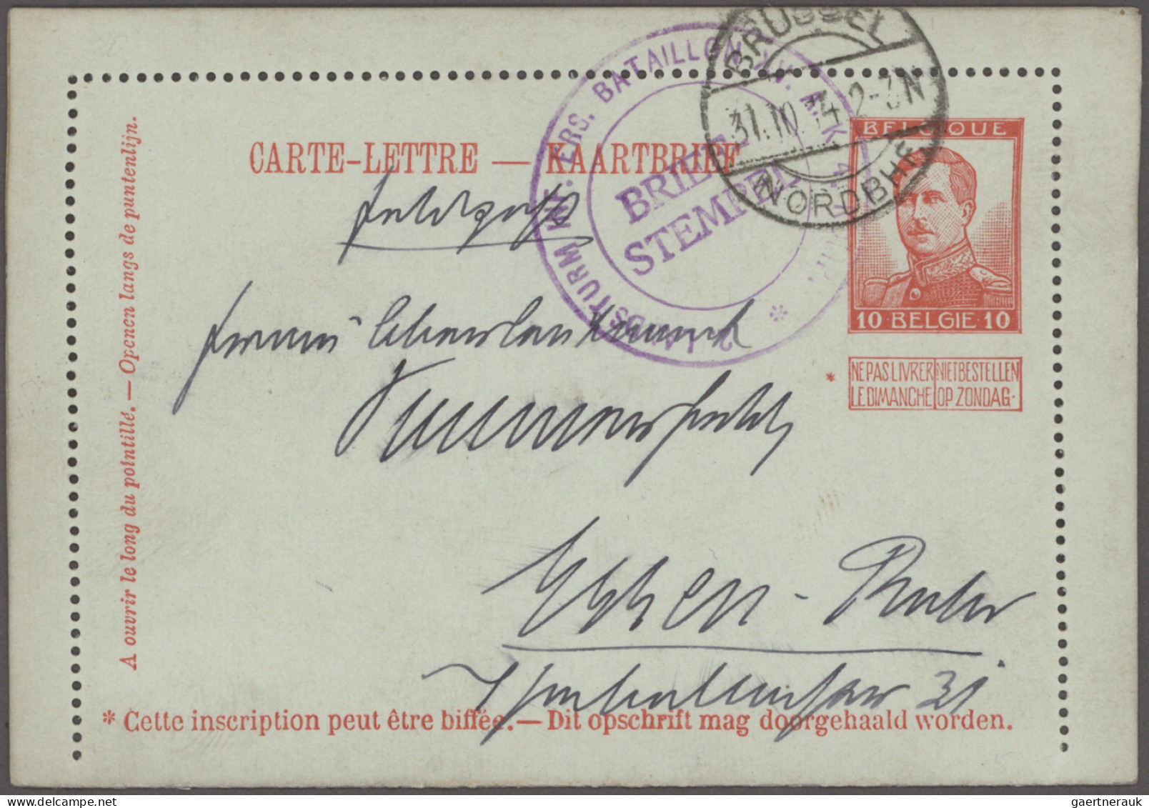 Belgium - Postal Stationery: 1886/1920, Assortment Of Apprx. 59 Unused/used Lett - Autres & Non Classés