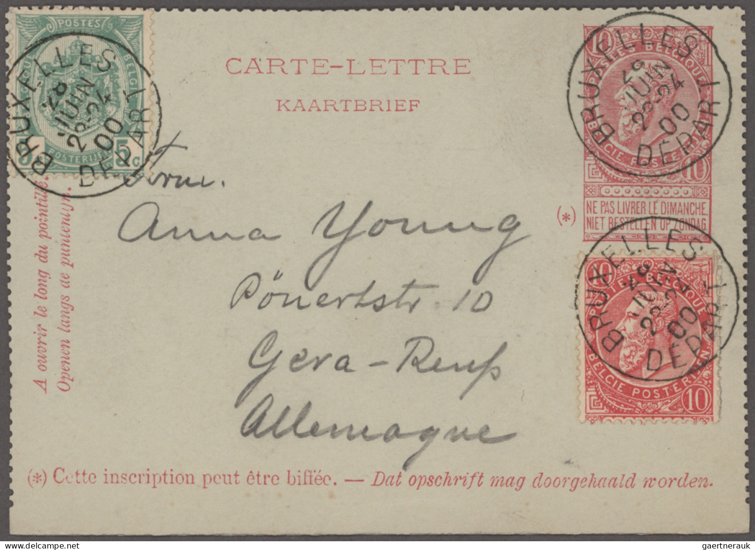 Belgium - Postal Stationery: 1886/1920, Assortment Of Apprx. 59 Unused/used Lett - Autres & Non Classés