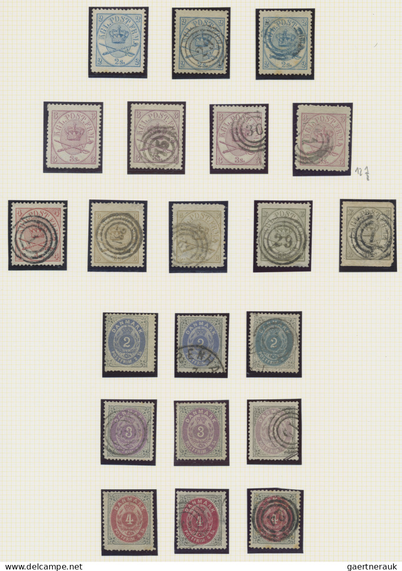 Denmark: 1851/1875, Used And Mint Collection Of Classic And Semi-classic Issues, - Andere & Zonder Classificatie