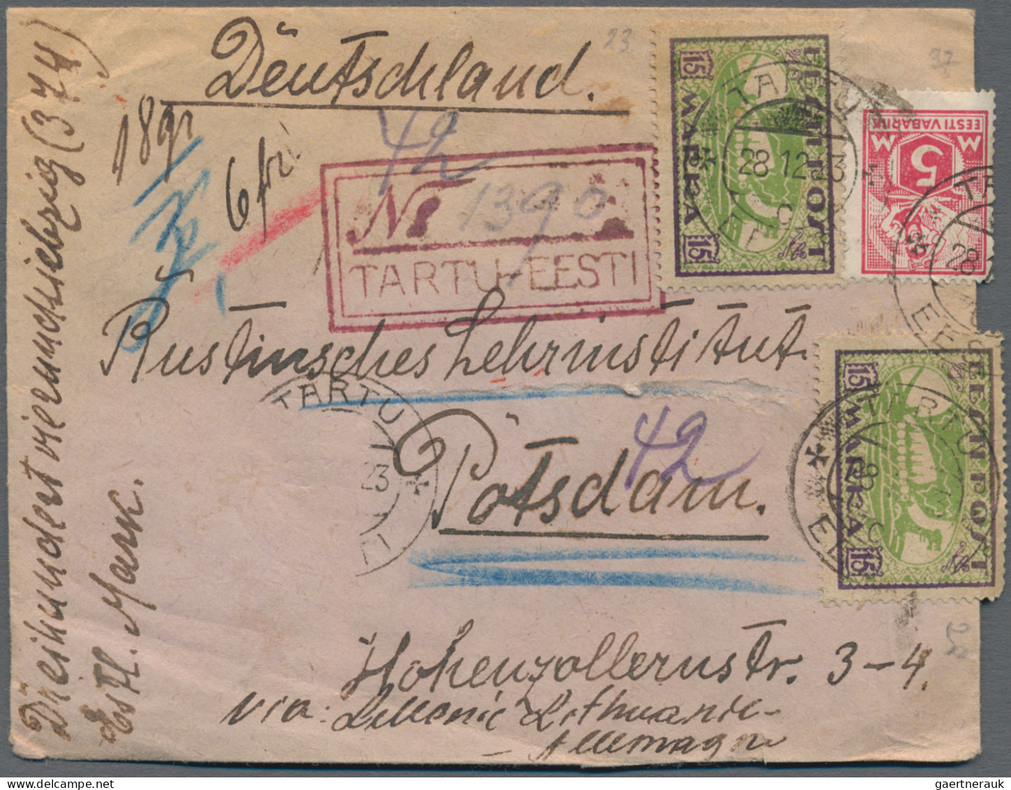 Estonia: 1919/1941 More Than 100 Covers, Postcards And Postal Stationery Items I - Estonie