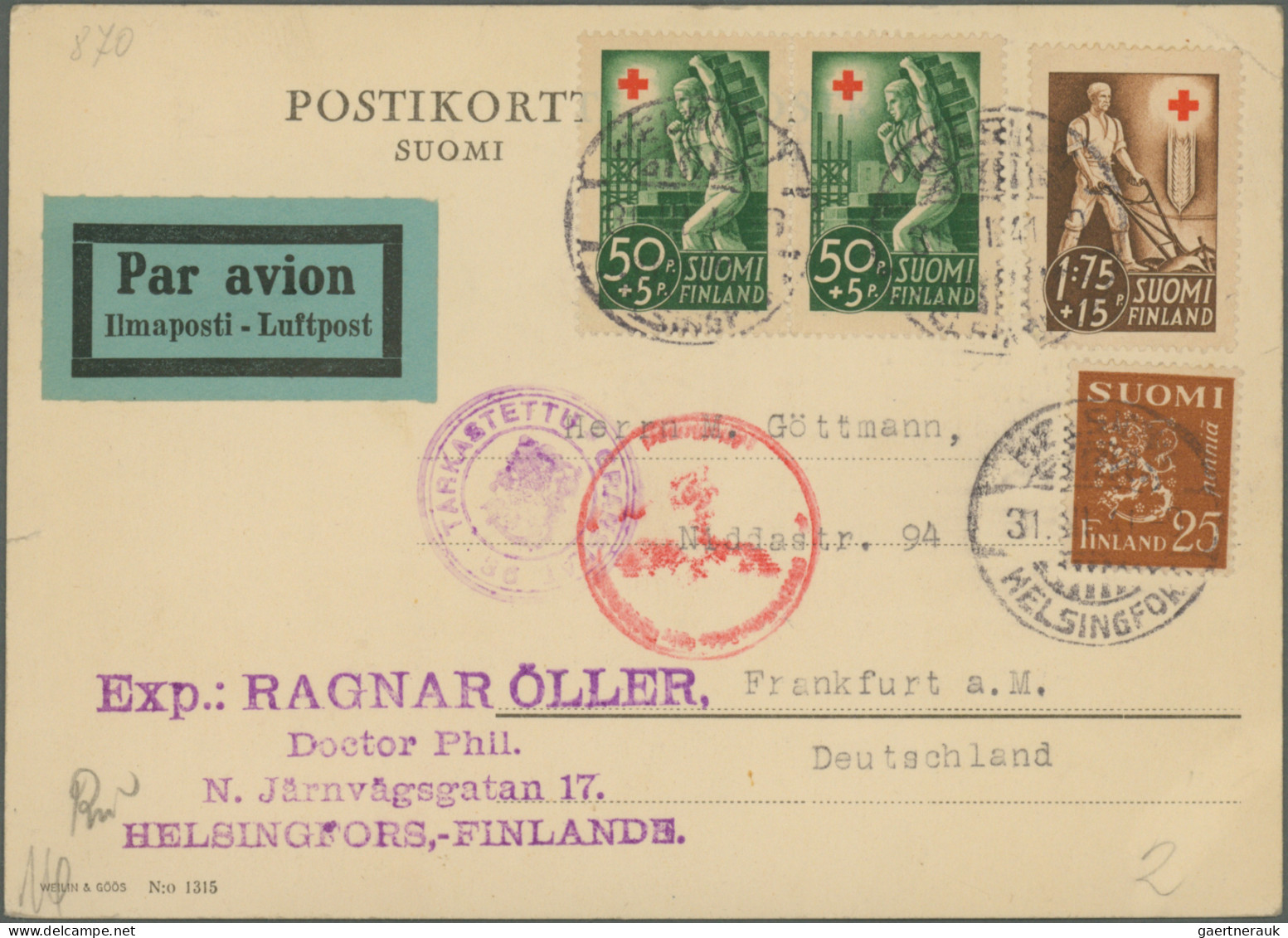 Finland: 1794/2010, sophisticated balance of apprx. 1.200 covers/cards with plen