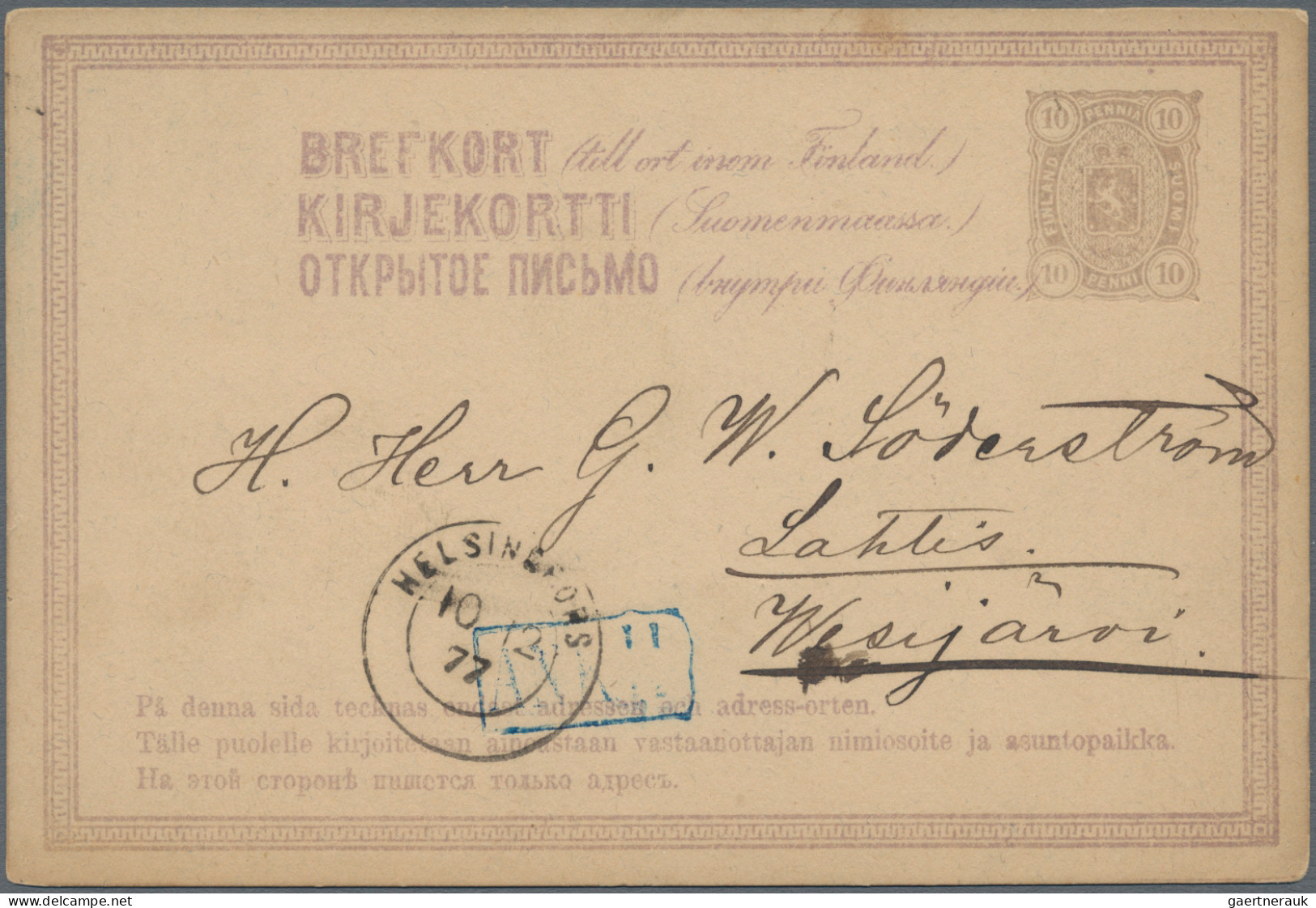 Finland - Postal Stationery: 1870's-1950 (c.): Near To 100 Postal Stationery Ite - Ganzsachen