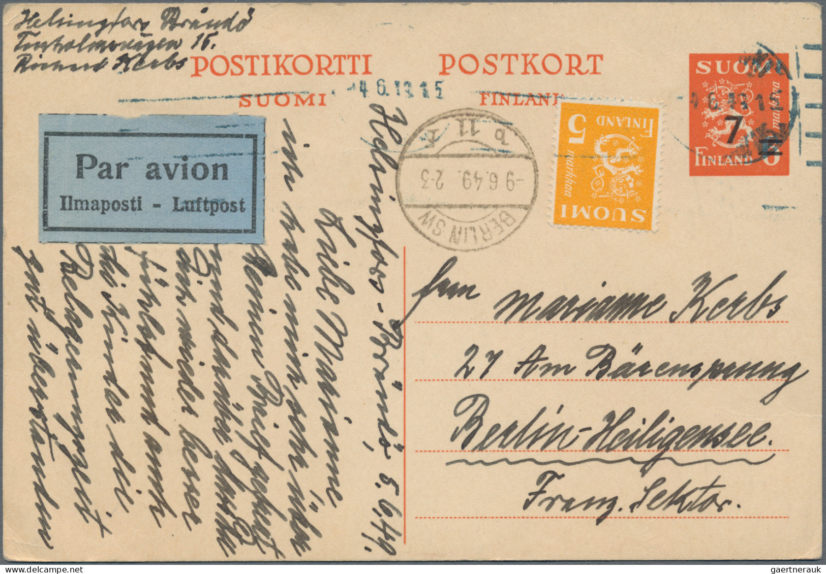 Finland - Postal Stationery: 1870's-1950 (c.): Near To 100 Postal Stationery Ite - Entiers Postaux