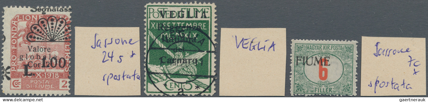 Fiume: 1918/1923, Lot With Better Inc. Michel 9 And 17, Better Handstamps Ea. Si - Fiume