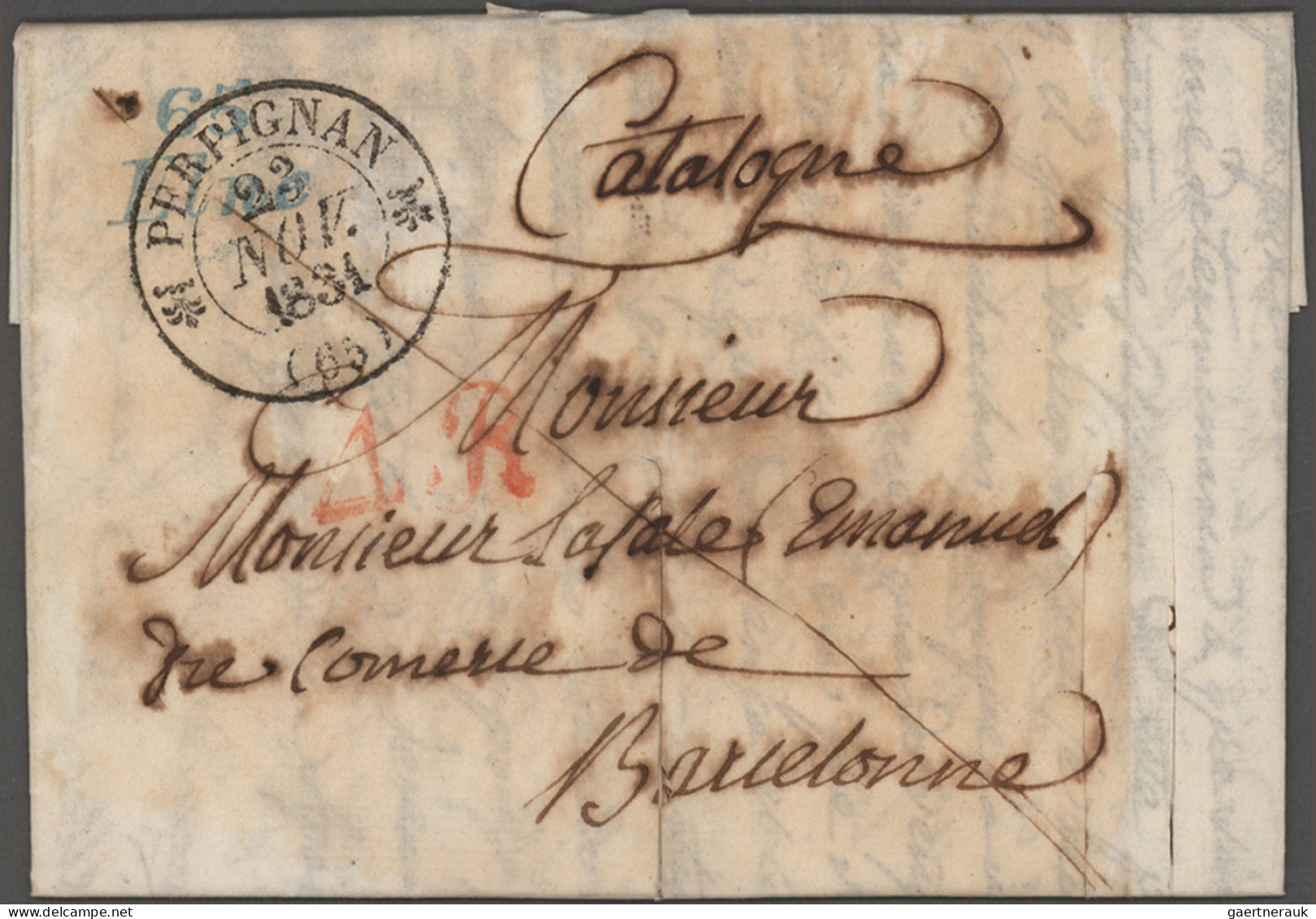 France -  Pre Adhesives  / Stampless Covers: 1800/1850 (ca.), Departments 40-99, - 1801-1848: Vorläufer XIX