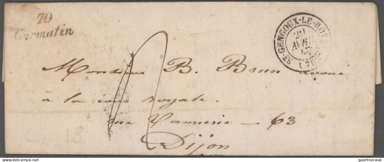 France -  Pre Adhesives  / Stampless Covers: 1800/1850 (ca.), Departments 70-79, - 1801-1848: Voorlopers XIX