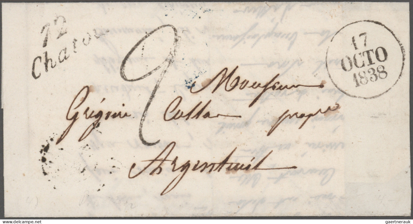 France -  Pre Adhesives  / Stampless Covers: 1800/1850 (ca.), Departments 70-79, - 1801-1848: Vorläufer XIX