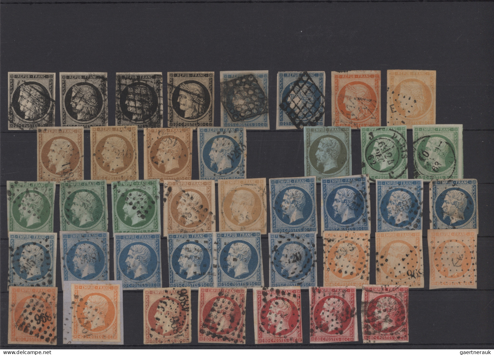 France: 1849/1870 Group Of More Than 100 Stamps, Mainly Classics, With 40 Imperf - Verzamelingen