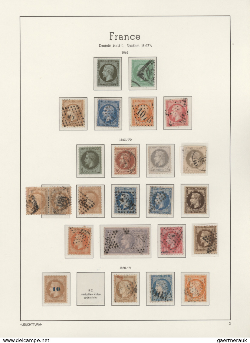 France: 1849/1875, Mainly Used Collection On Lighthouse Hingeless Pages, Compris - Collections