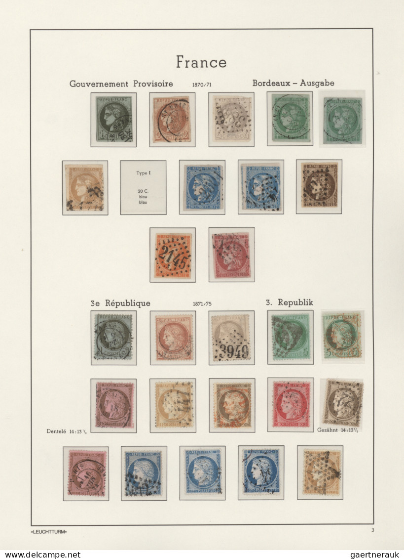 France: 1849/1875, Mainly Used Collection On Lighthouse Hingeless Pages, Compris - Collections