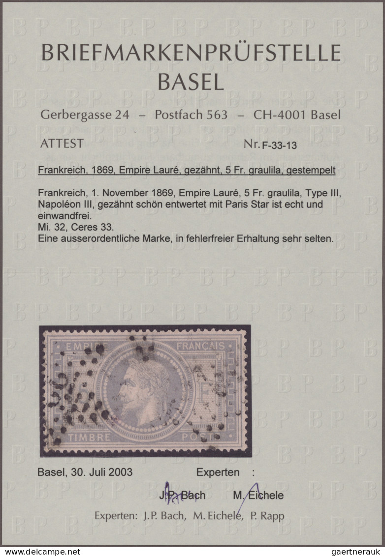France: 1849/1875, Mainly Used Collection On Lighthouse Hingeless Pages, Compris - Sammlungen
