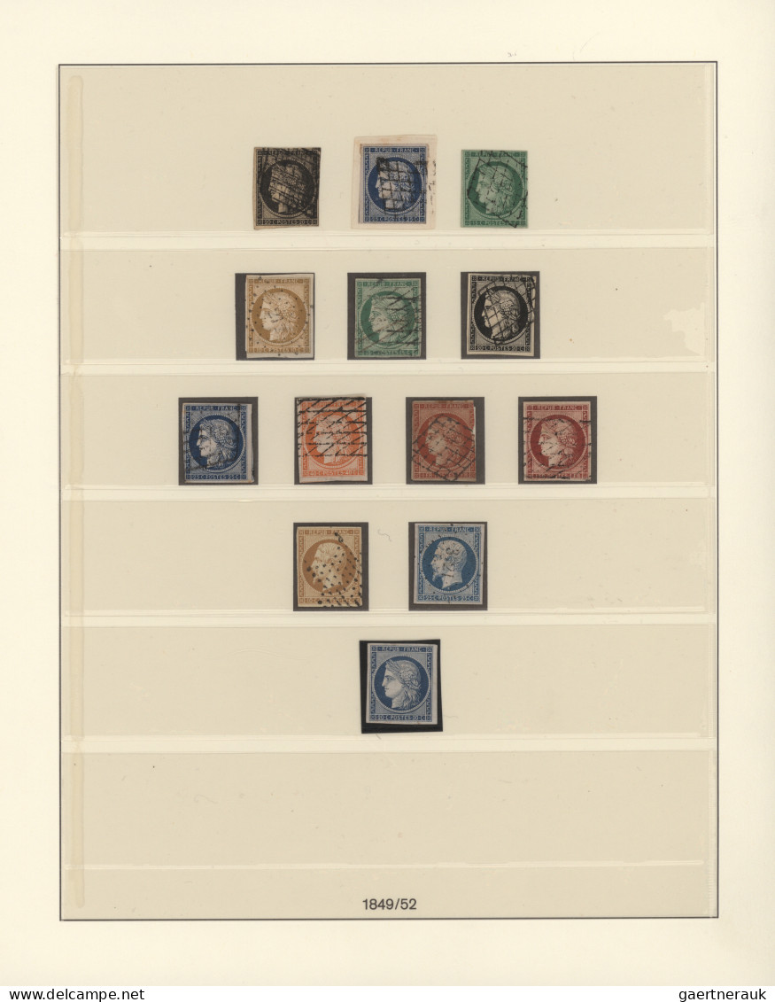 France: 1849/1910 (ca.), used collection in a Lindner album, mixed quality from