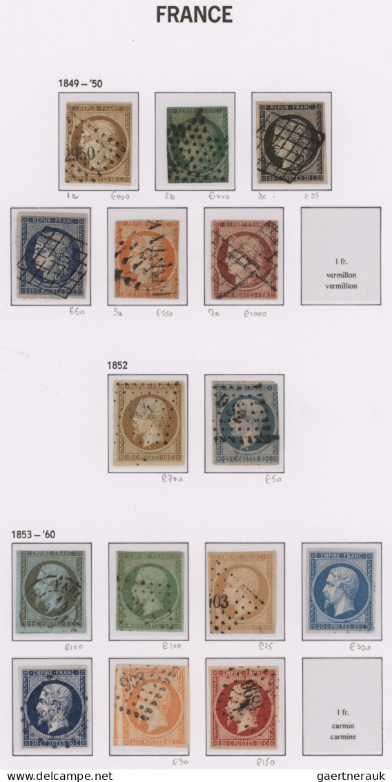 France: 1849/1969, Used And Mint Collection In Two DAVO Albums, Mixed Condition, - Collections