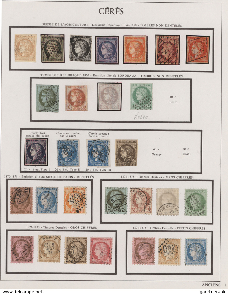 France: 1849/1985 (ca.), Sammlungsposten In 8 Alben, Dabei Zwei Teilbestückte Le - Collections