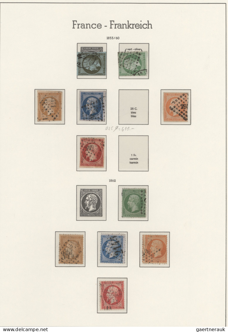 France: 1849/1985 (ca.), Sammlungsposten in 8 Alben, dabei zwei teilbestückte Le