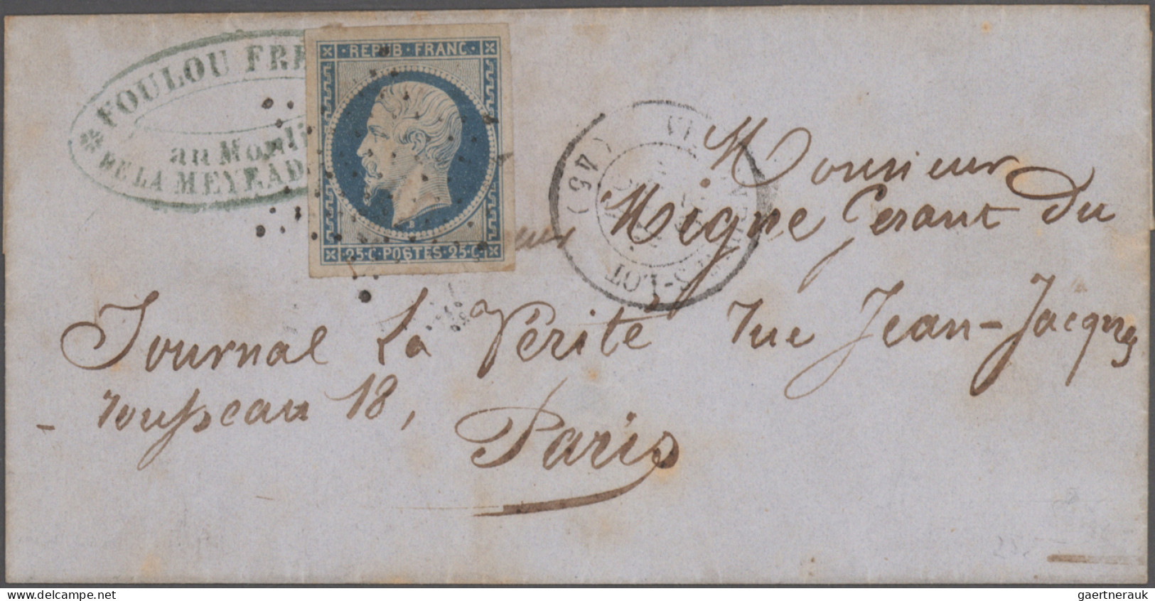 France: 1852/1874, Assortment Of Apprx. 188 Letters Bearing Frankings Ceres+Napo - Sammlungen