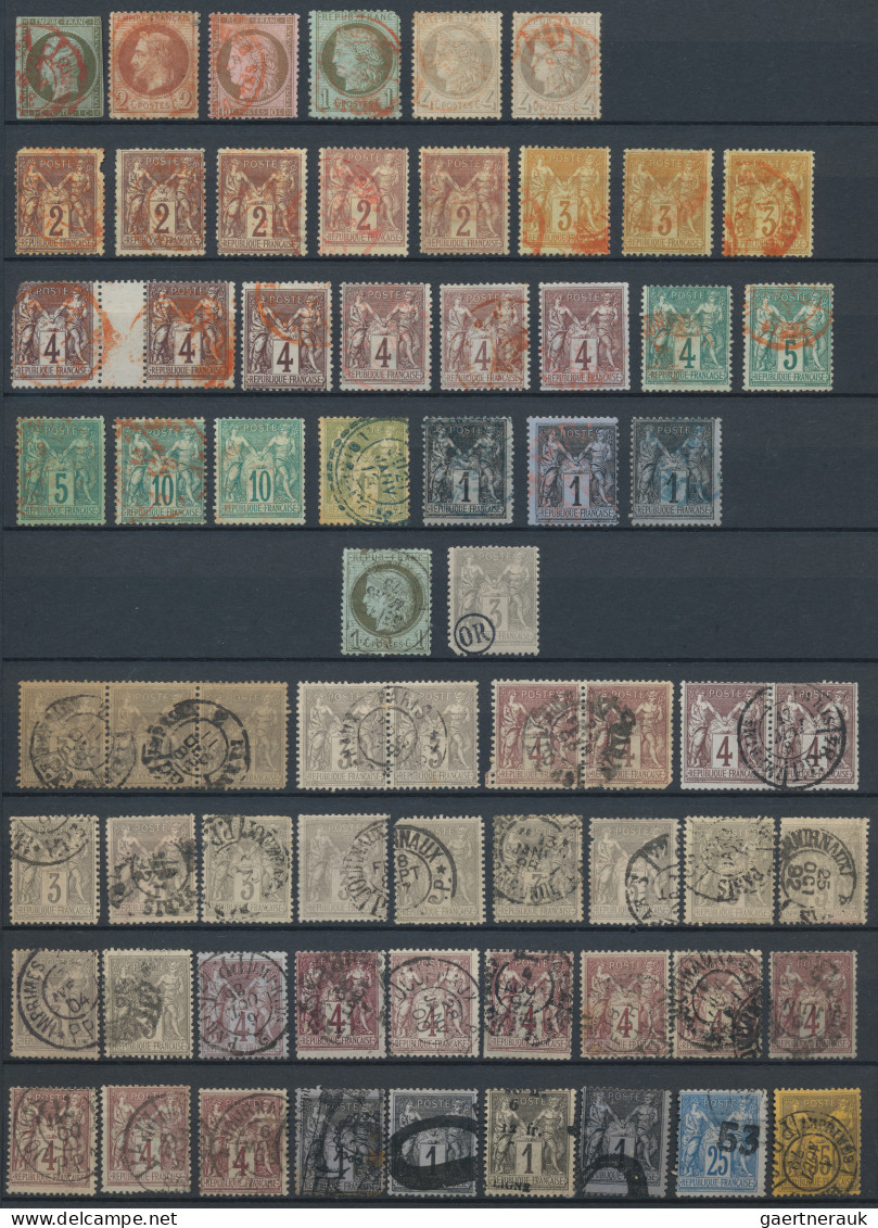 France: 1853-1930's: Group Of More Than 130 Napoleon 20c. Used (incl. Pairs, Str - Collections