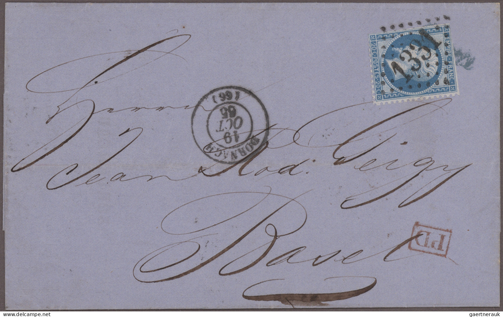 France: 1863/1869, Lot Of Eleven "Rayon Limitrophe" Letters From Mulhouse Resp. - Colecciones Completas