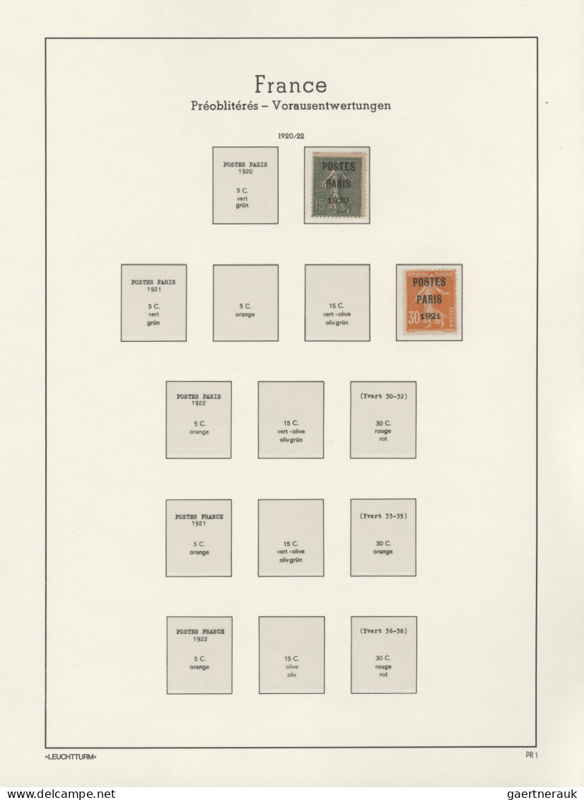 France: 1868/1947, Back Of Book, Mint And Used Collection On Album Pages, Compri - Sammlungen