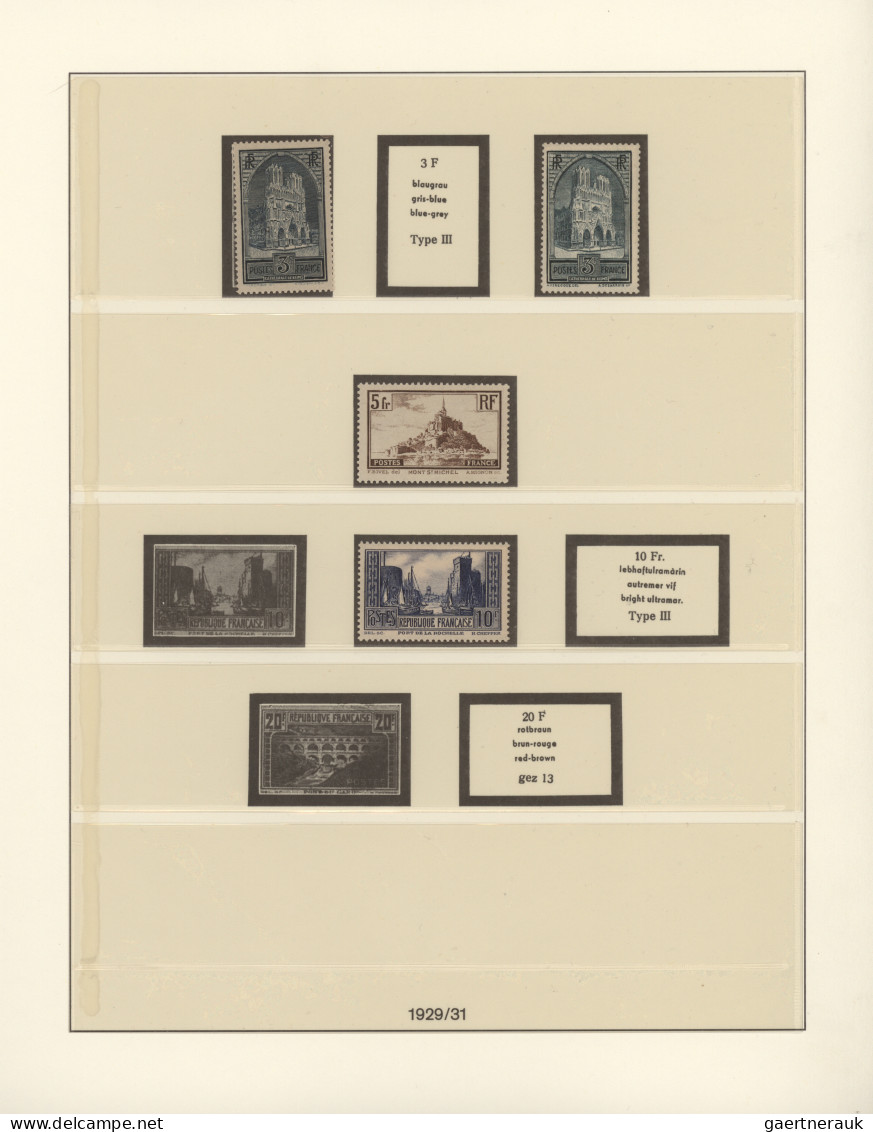 France: 1927/1933, A Decent MNH Collection On Lindner Hingeless Album Pages, Com - Sammlungen