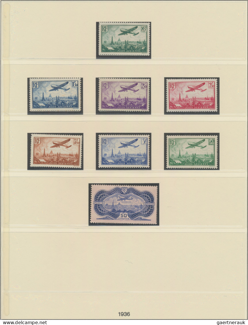 France: 1927/1936, A Decent Mint Collection Of Airmails, Top Set "Ile De France" - Sammlungen