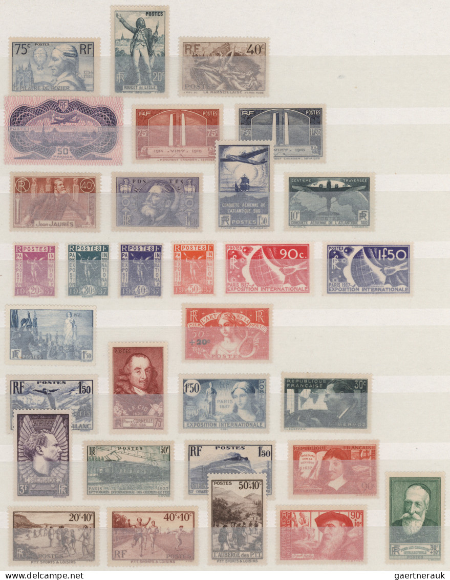 France: 1930/1943, Mint Collection, Except 5 Values Complete (MiNr. 336-39 And 5 - Collections