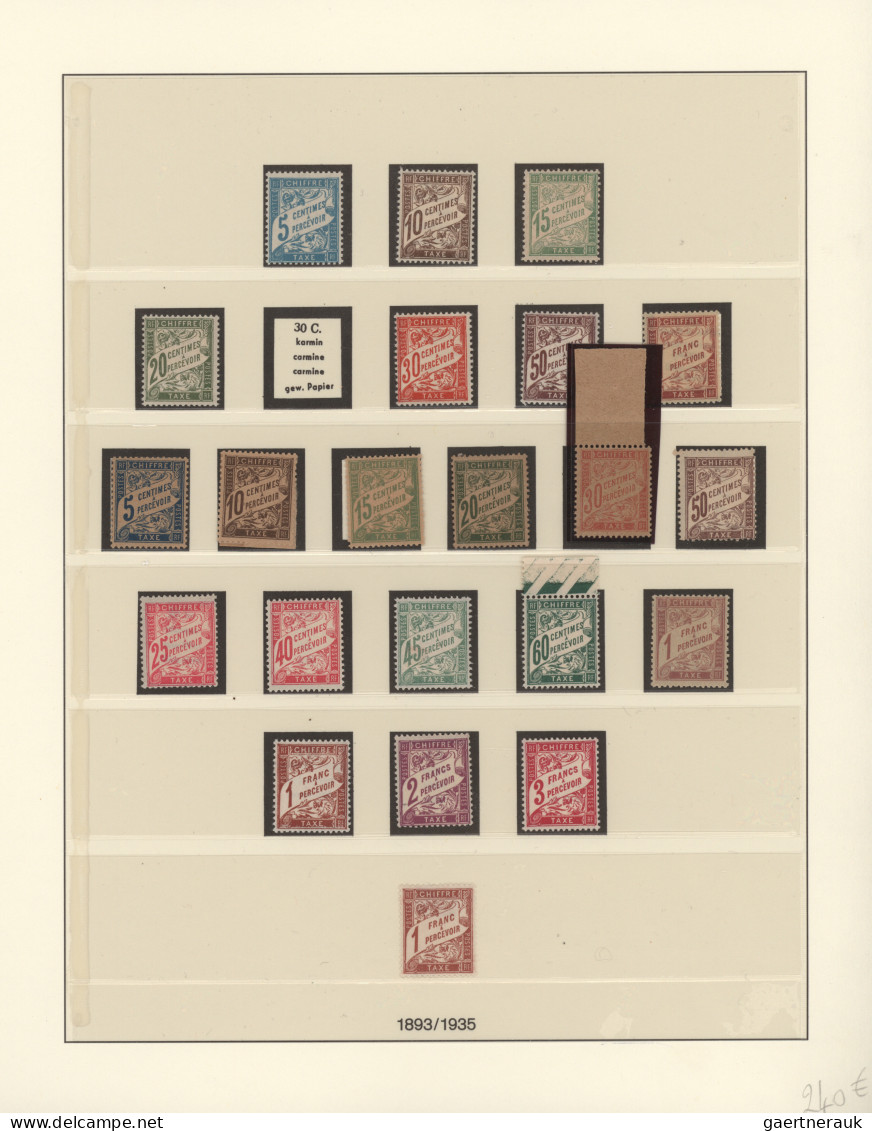 France - Postage Dues: 1859/1931, Mainly Mint Collection Of 77 Stamps On Lindner - 1859-1959 Oblitérés