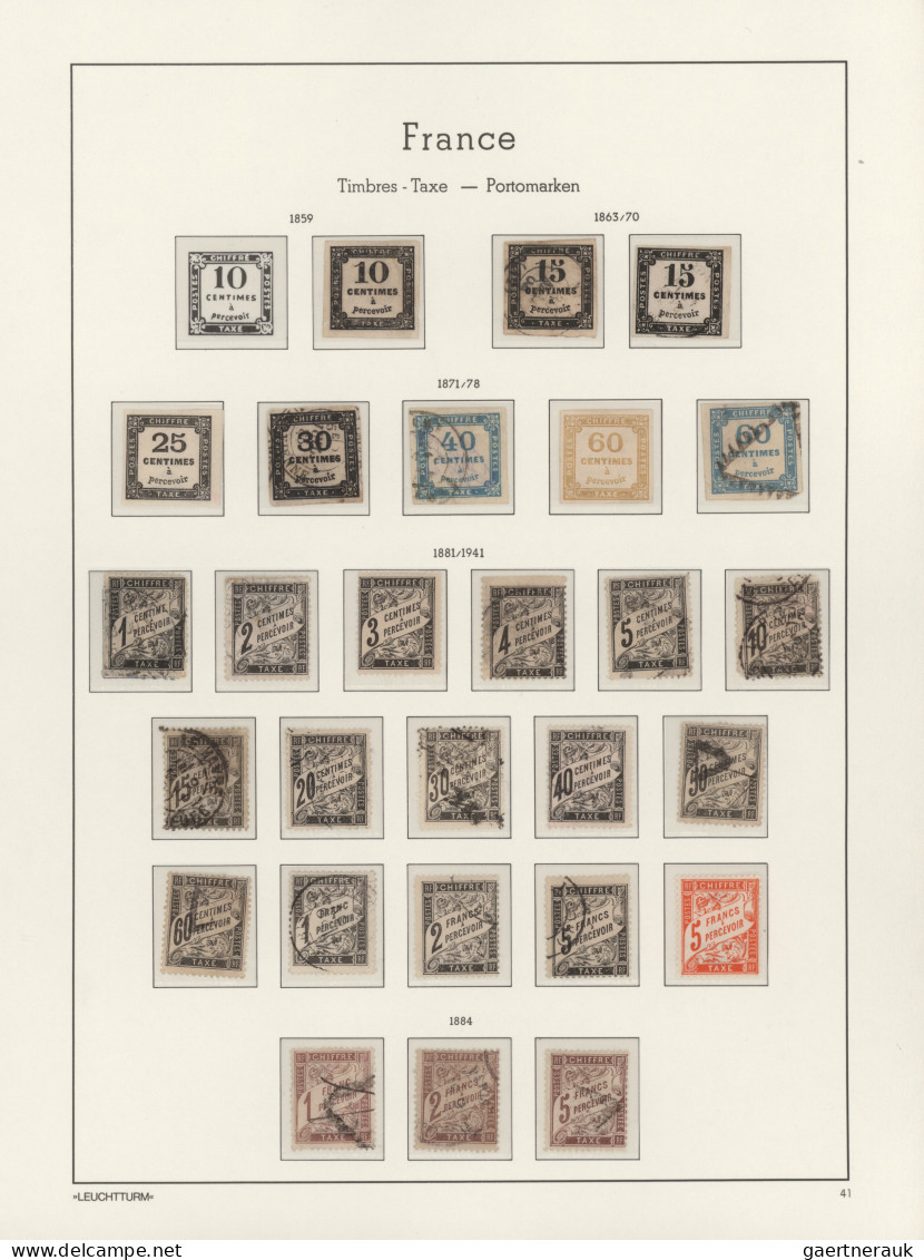 France - Postage Dues: 1859/1946, Mint And Used Collection Of 78 Stamps On Light - 1859-1959 Oblitérés