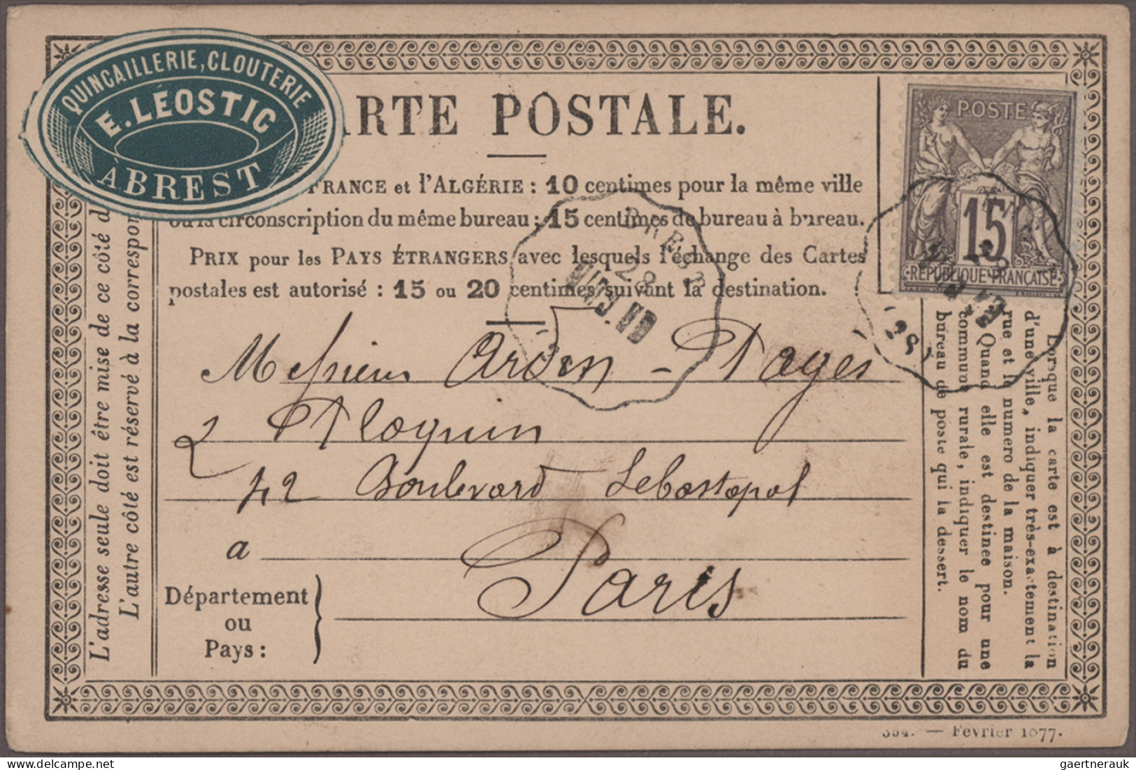 France - Postal Stationery: 1873/1878, Assortment Of Apprx. 80 Used Stationery C - Sonstige & Ohne Zuordnung