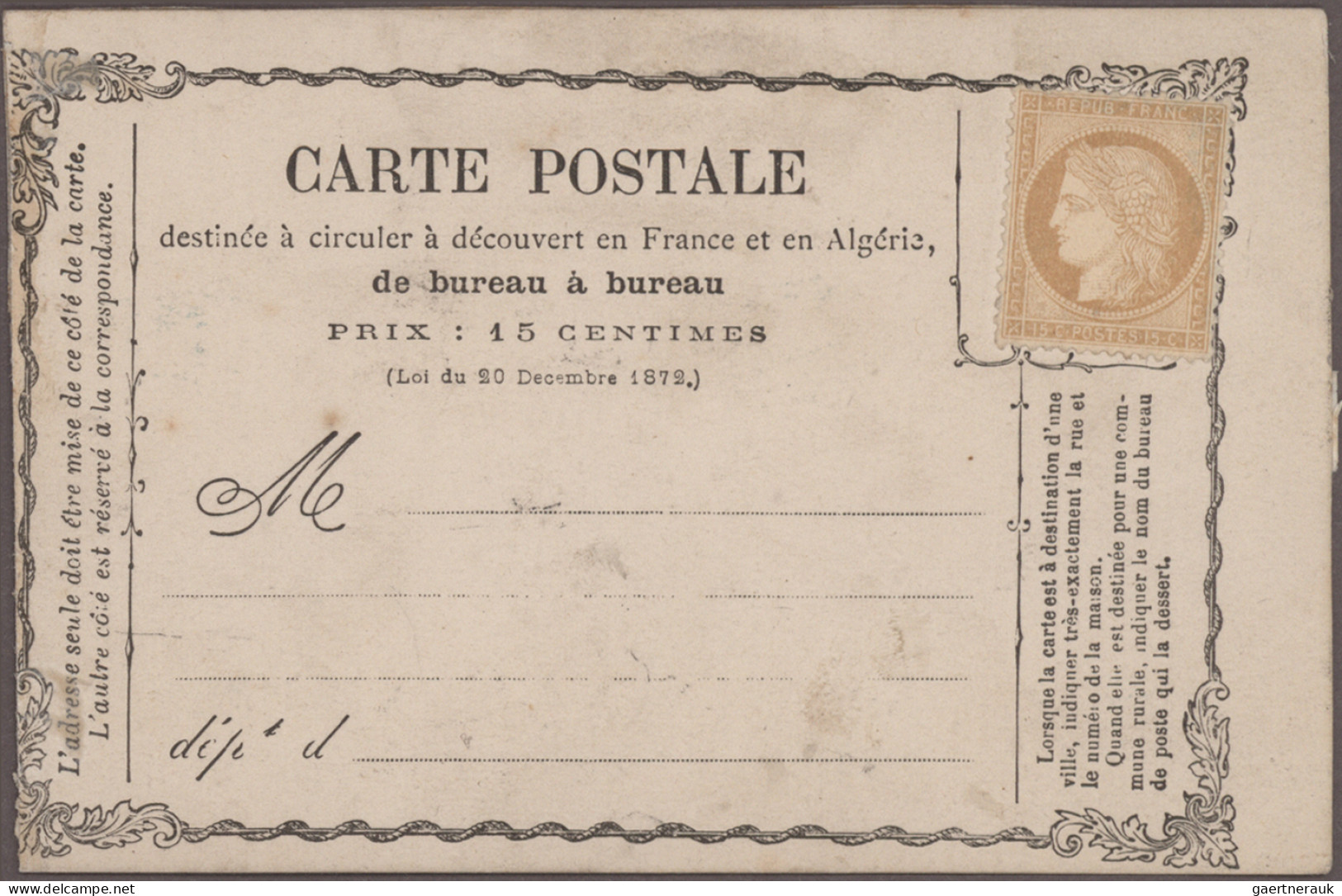 France - Postal Stationery: 1873/1878, Assortment Of Apprx. 80 Used Stationery C - Autres & Non Classés