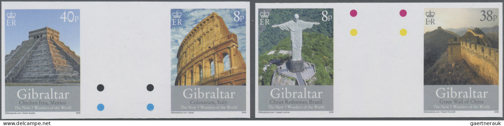 Gibraltar: 2002/2013. Collection containing 201 IMPERFORATE stamps (inclusive s/