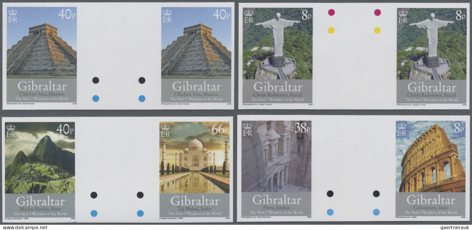 Gibraltar: 2002/2013. Collection containing 201 IMPERFORATE stamps (inclusive s/