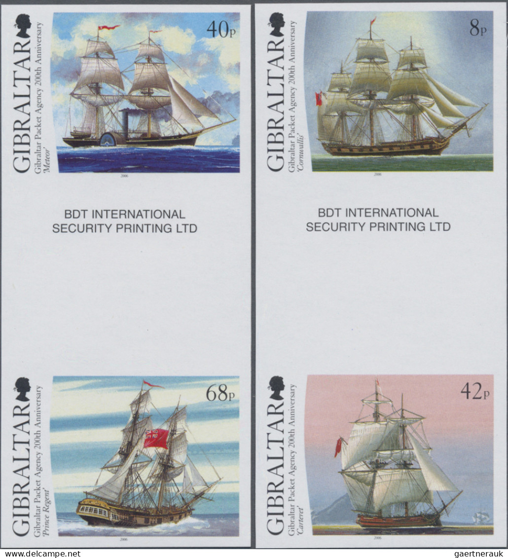 Gibraltar: 2002/2013. Collection containing 201 IMPERFORATE stamps (inclusive s/