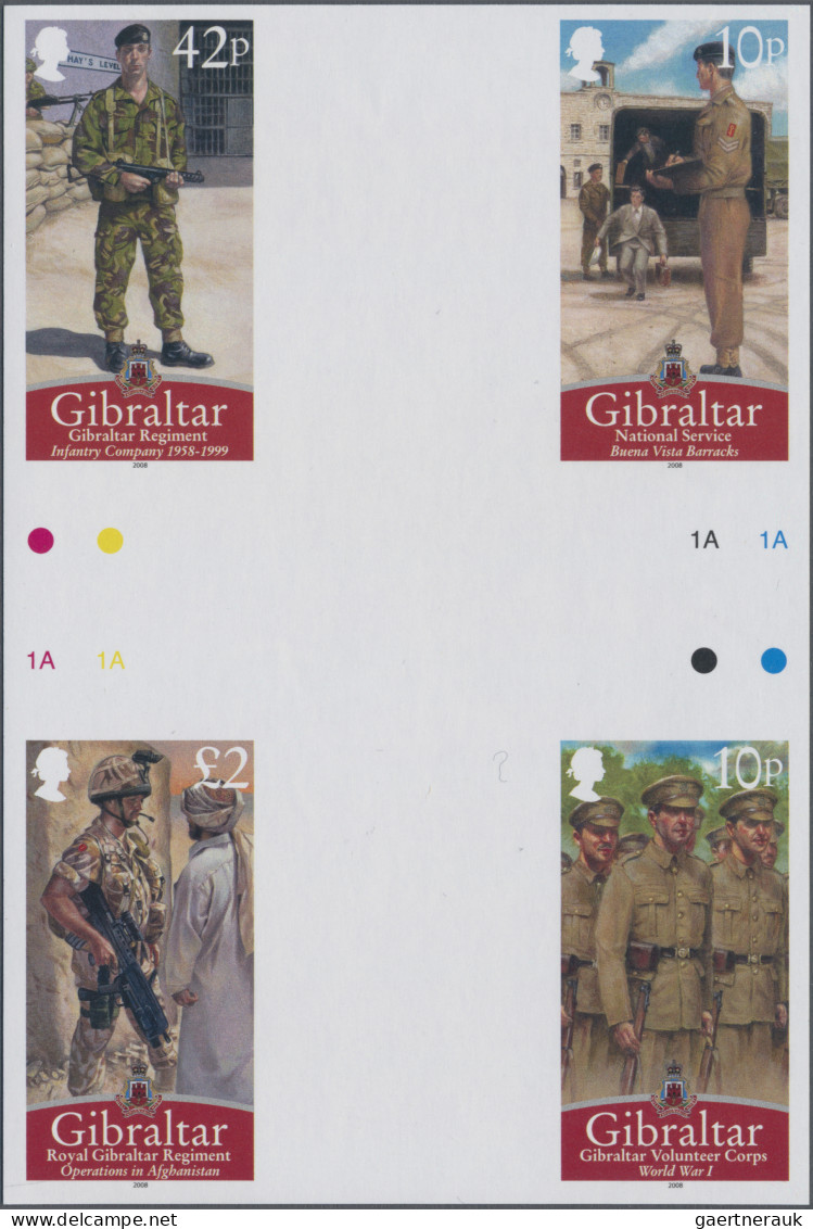 Gibraltar: 2002/2013. Collection containing 201 IMPERFORATE stamps (inclusive s/